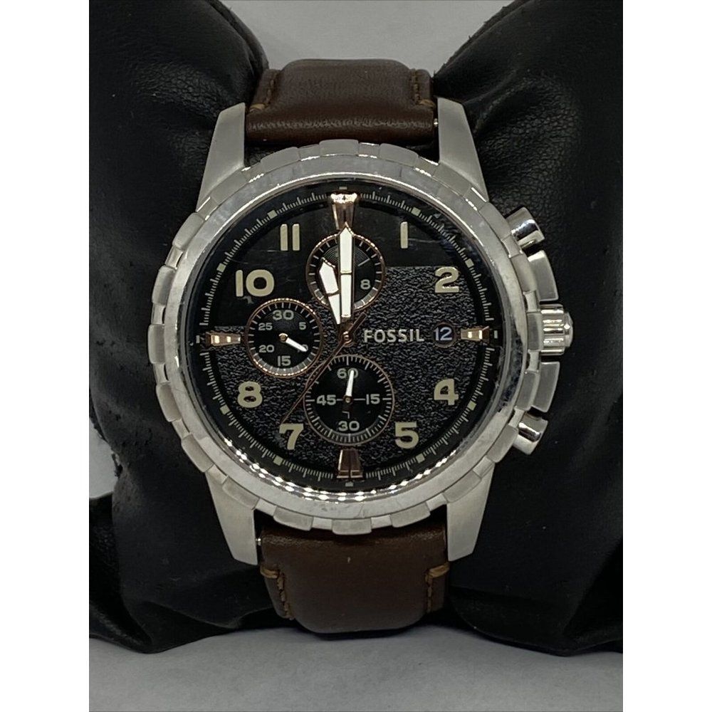 Fossil Dean FS4828 Men Brown Leather Analog Black